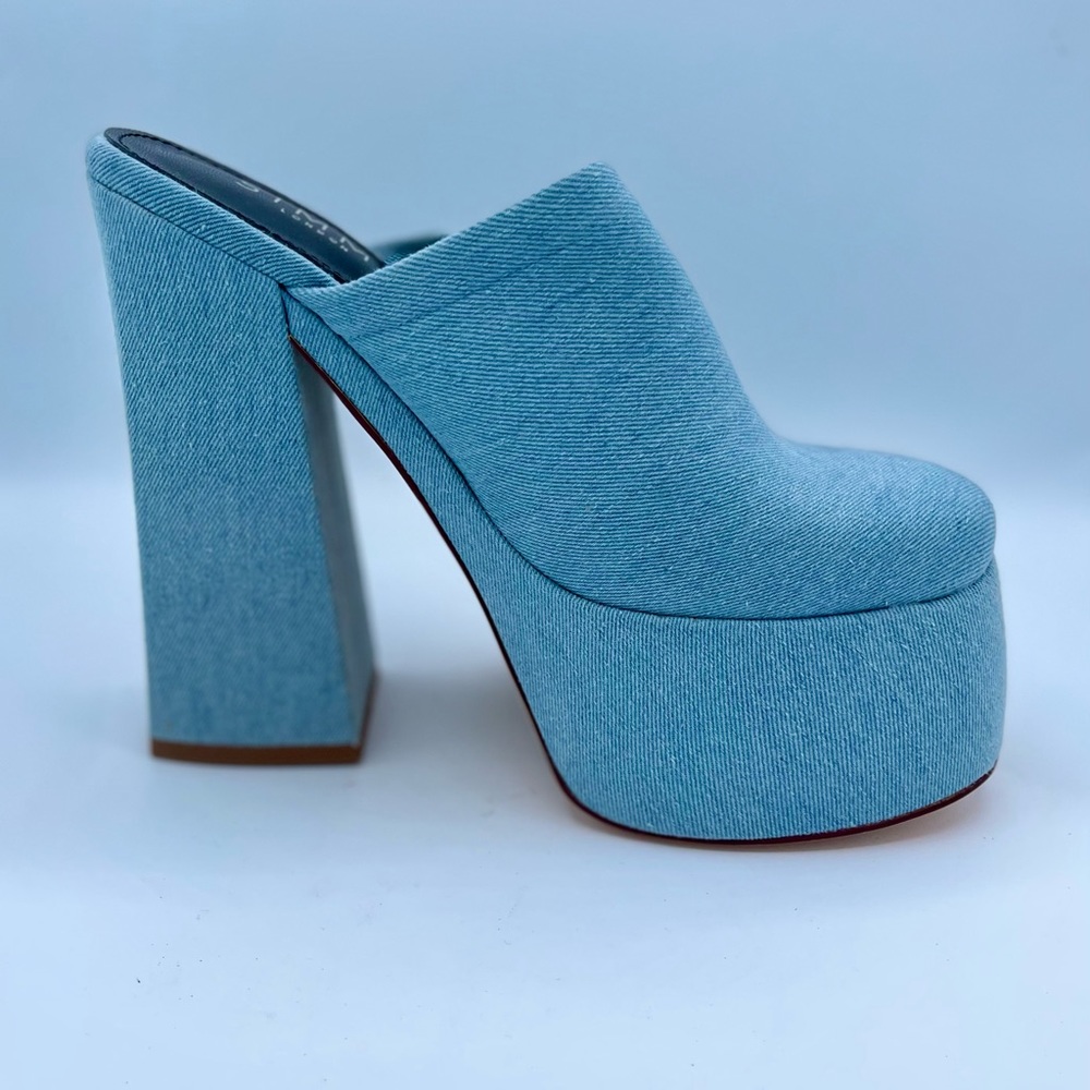 Brand New Denim Platform Heels Size 8 - Picture 11 of 16
